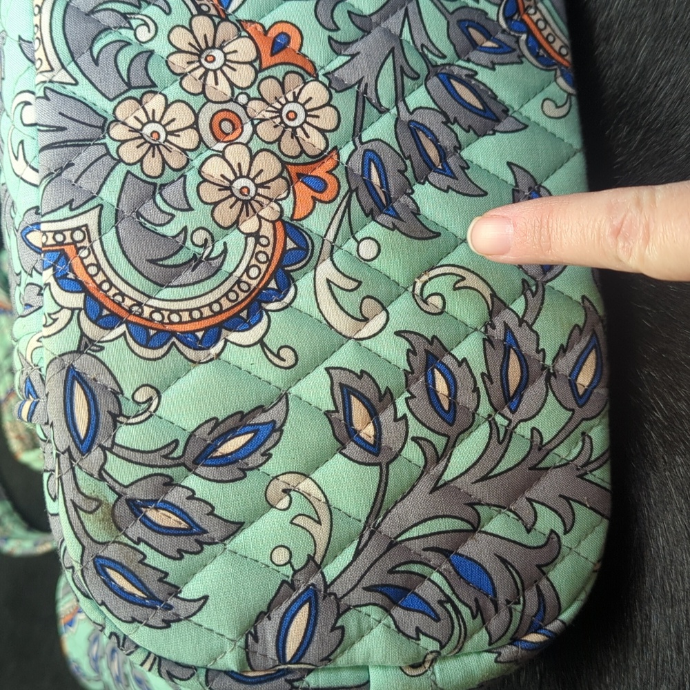 Vera Bradley Green Floral Tote - Picture 9 of 11